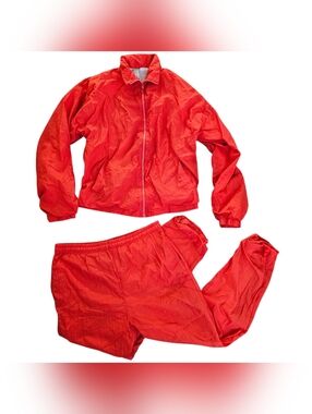 Vtg 90s Jumping Joy Burnt Orange Tracksuit Set M Unisex Baggy Oversized Thrashed